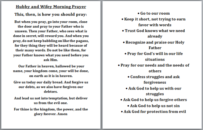 Hubby Wifey Trip-Pod Prayer Insert